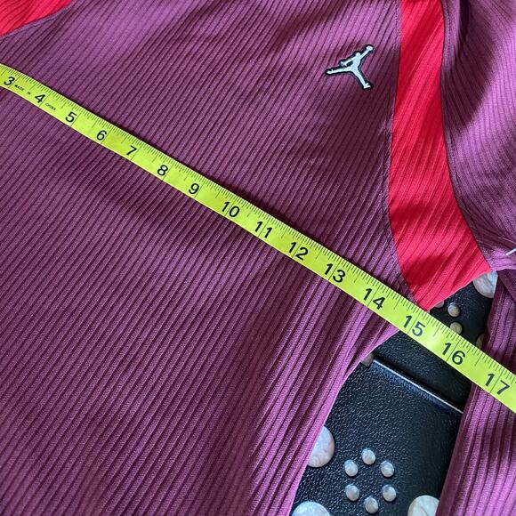Jordan Women’s Long Sleeve Tight Fit Ribbed Mock Neck Top Pink Red Size S - Picture 6 of 8